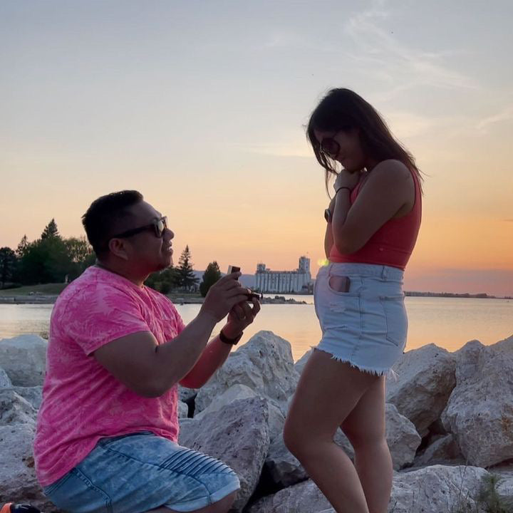 Sunset lakeside proposal in Toronto