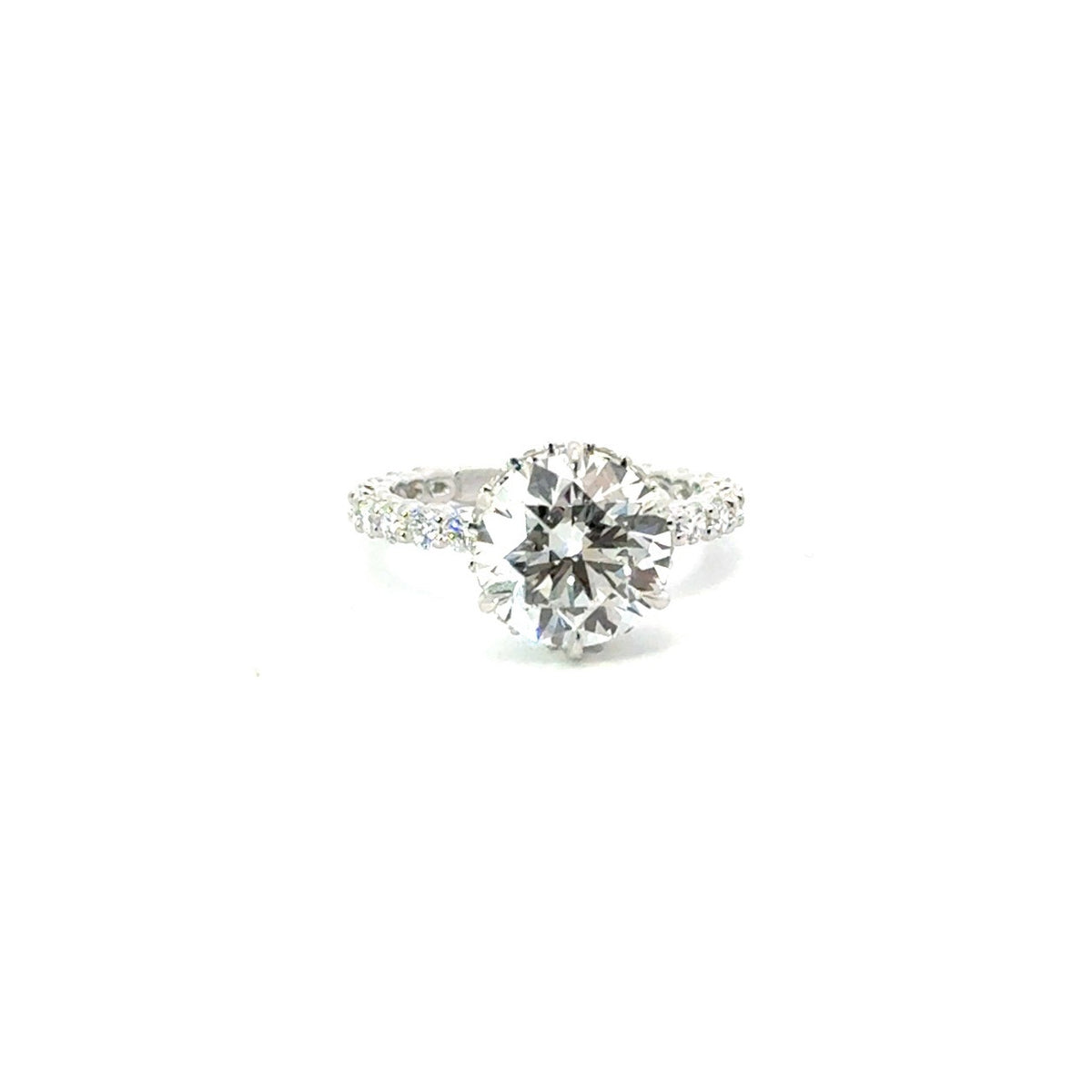 Lab Round Cut Diamond with Round Illusion Shank and Reverse Halo- Choice of 1.00ct/ 1.50ct / 2.00ct or 2.50ct