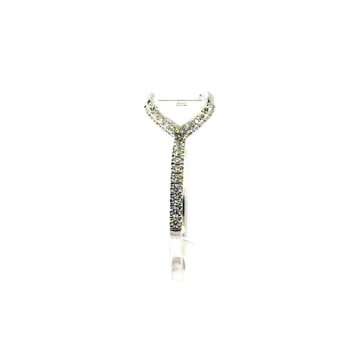 Emerald Cut Lab Diamond Italian Pave Design with Diamonds on Prongs- Choice of 1.00ct / 1.50ct/ 2.00ct or 2.50ct