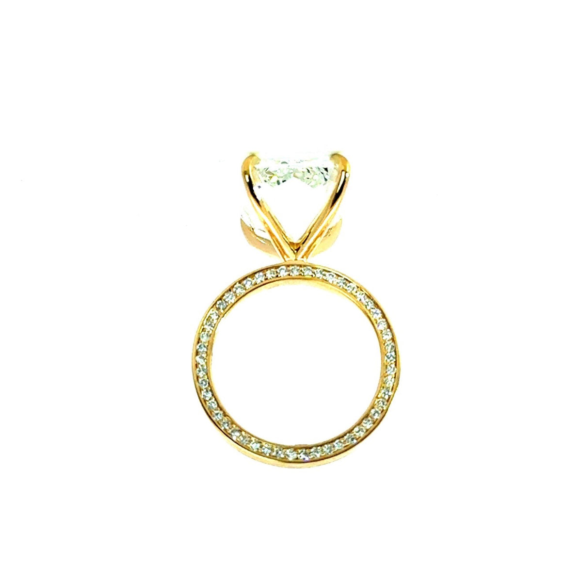 Radiant Cut Lab Diamond - 2MM Cigar band with Diamonds on Edge- Choice of 5.00ct / 6.00ct /8.00ct or 10.00ct