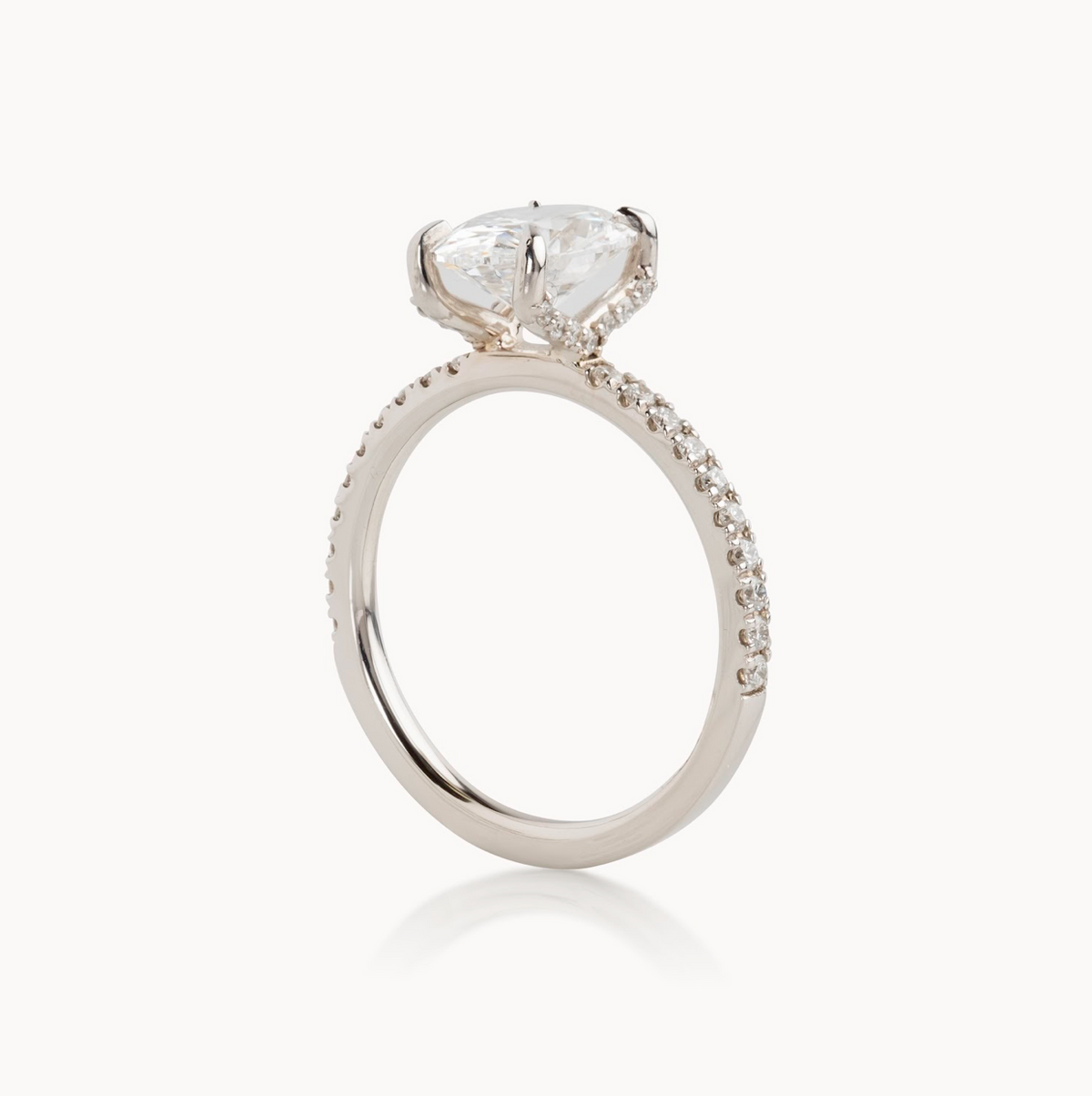 Oval Cut Diamond, Italian Pave Design with Diamonds on Prongs- Choice of .50ct / .80ct / 1.00ct or 1.20ct