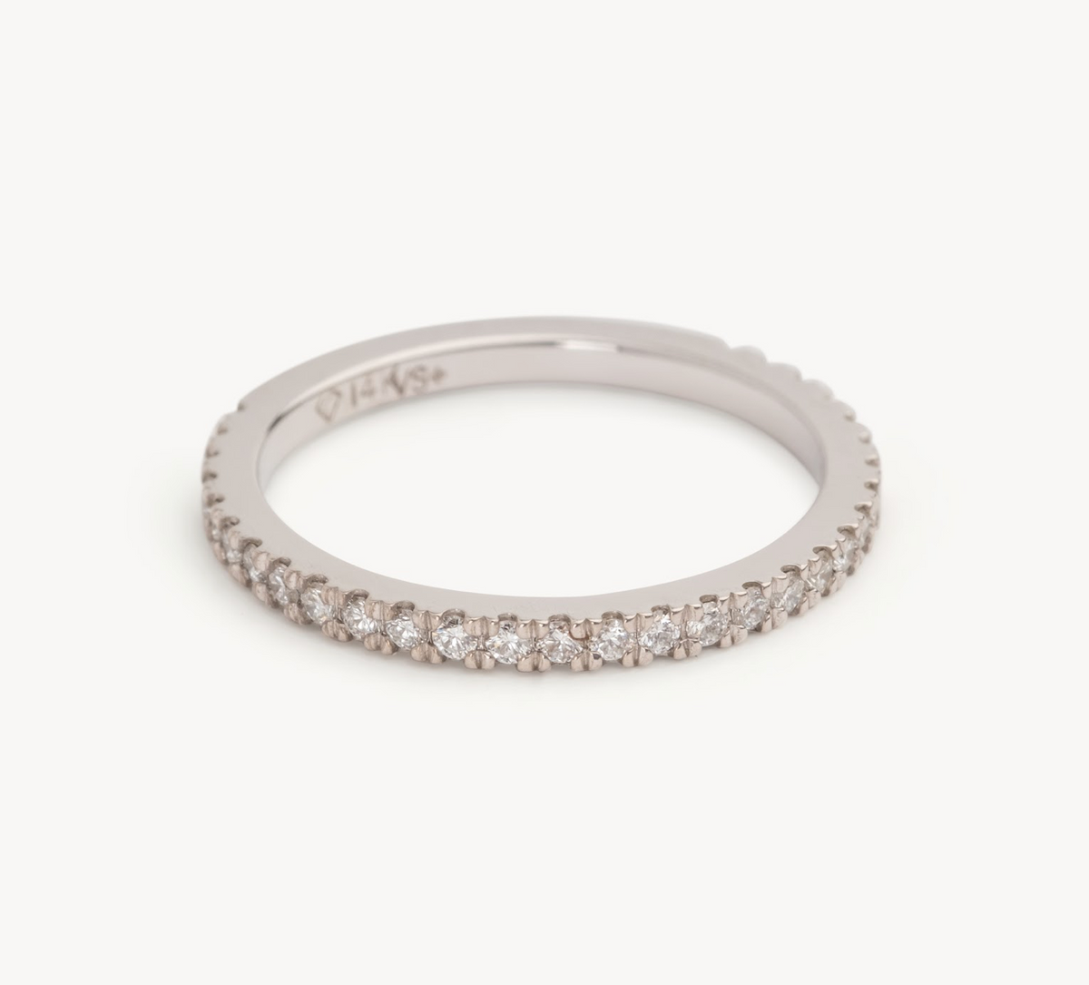 Ladies Italian Pave Wedding Band - Choice of White Gold / Yellow Gold or Rose Gold / Choice of Natural Diamonds