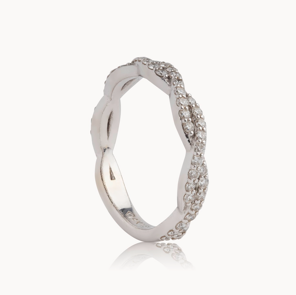 Ladies Round Diamond Braided Wedding Band- Choice of White Gold / Yellow Gold or Rose Gold - Natural or Lab Diamonds