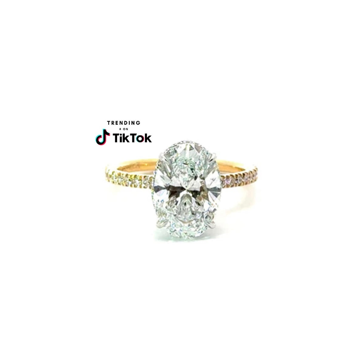 Oval Cut Lab Reverse Halo / Italian Pave Engagement Ring Design- Choice of 1.00ct / 1.50ct / 2.00ct or 2.50ct Centre Diamond