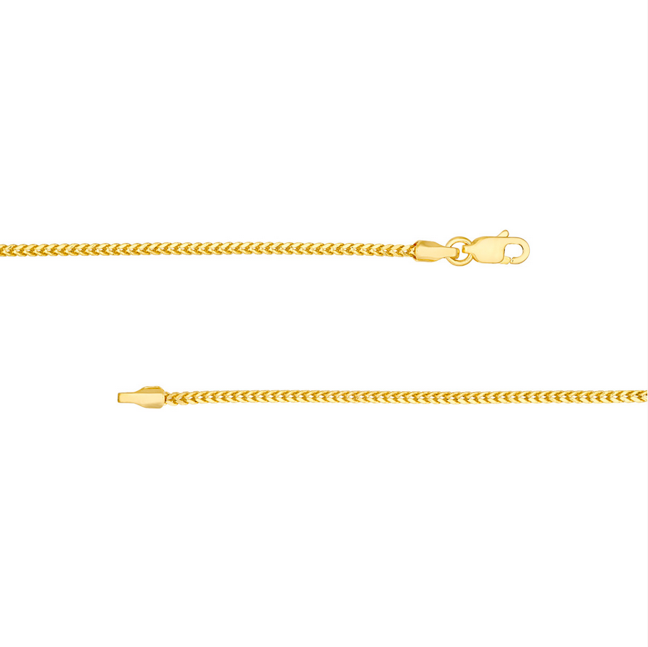 14KT Yellow Gold -1.55mm Hollow Square Franco Chain- 20" / 22" or 24"