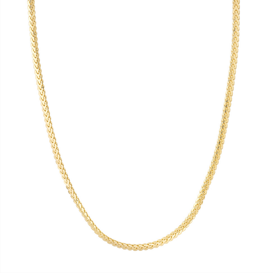 14KT Yellow Gold -4mm Flat Bombe Franco Chain-  22" or 24"
