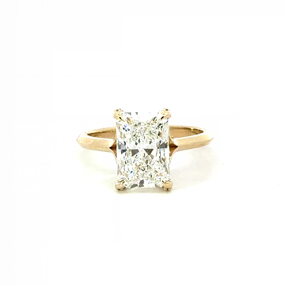 Radiant Cut Lab Diamond - Knife Edge Split Shank with Criss-cross Diamond Prongs- Choice of 2.00ct / 3.00ct / 4.00ct or 5.00ct