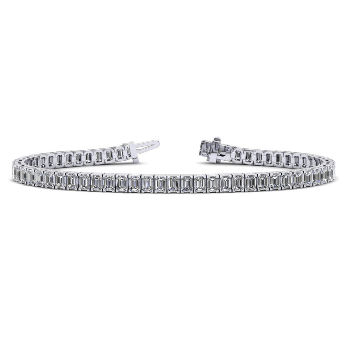 Emerald Cut Tennis Bracelets -Lab Diamonds - Choice of White Gold or Yellow Gold- 8.00ct to 15.00ct Total Weight