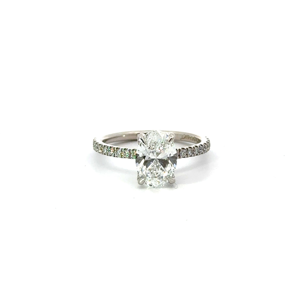 Oval Cut Reverse Halo and Italian Pave Engagement Ring Design- Choice of .50ct / .80ct / 1.00ct or 1.20ct Centre Diamond