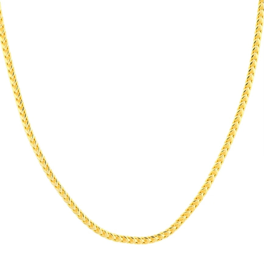 14KT Yellow Gold -3MM Franco Chain - Choice of 22&quot; , 24&quot; or 26&quot;