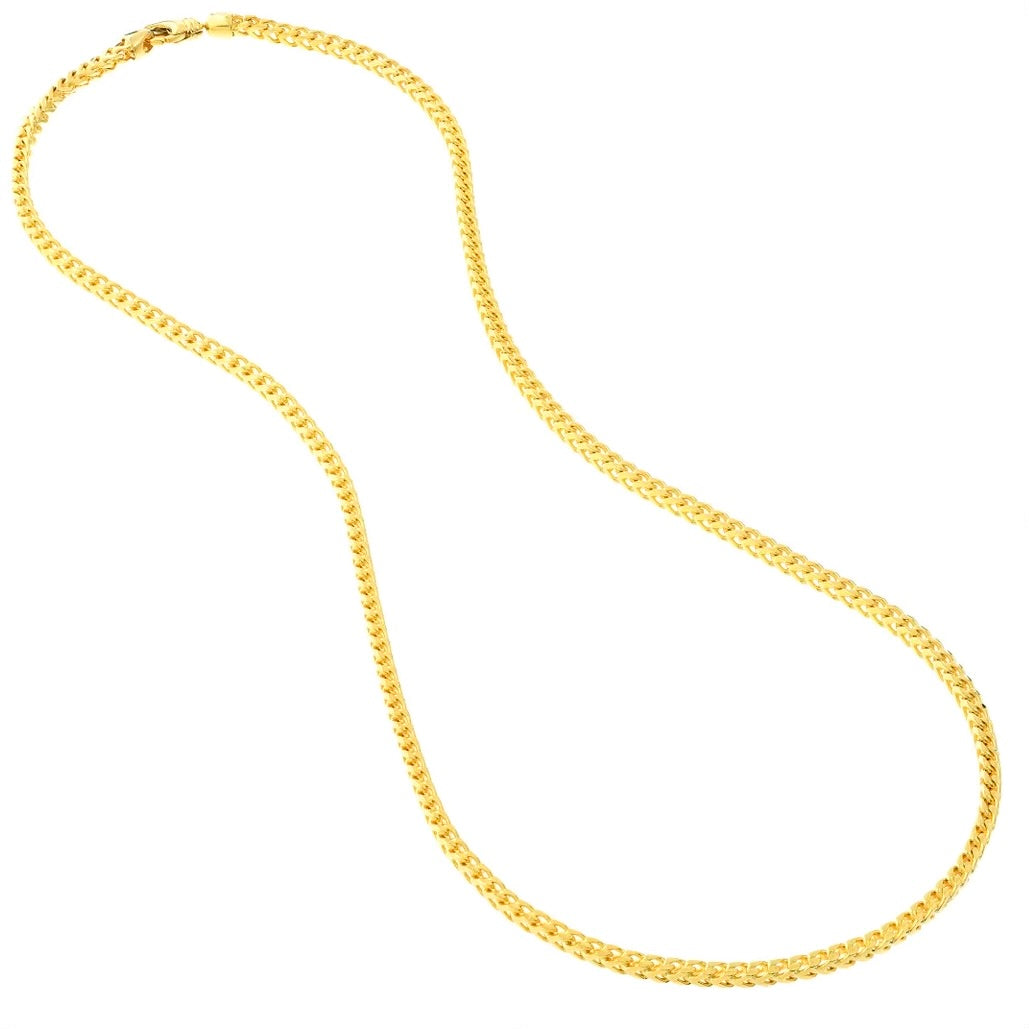 14KT Yellow Gold -3MM Franco Chain - Choice of 22&quot; , 24&quot; or 26&quot;