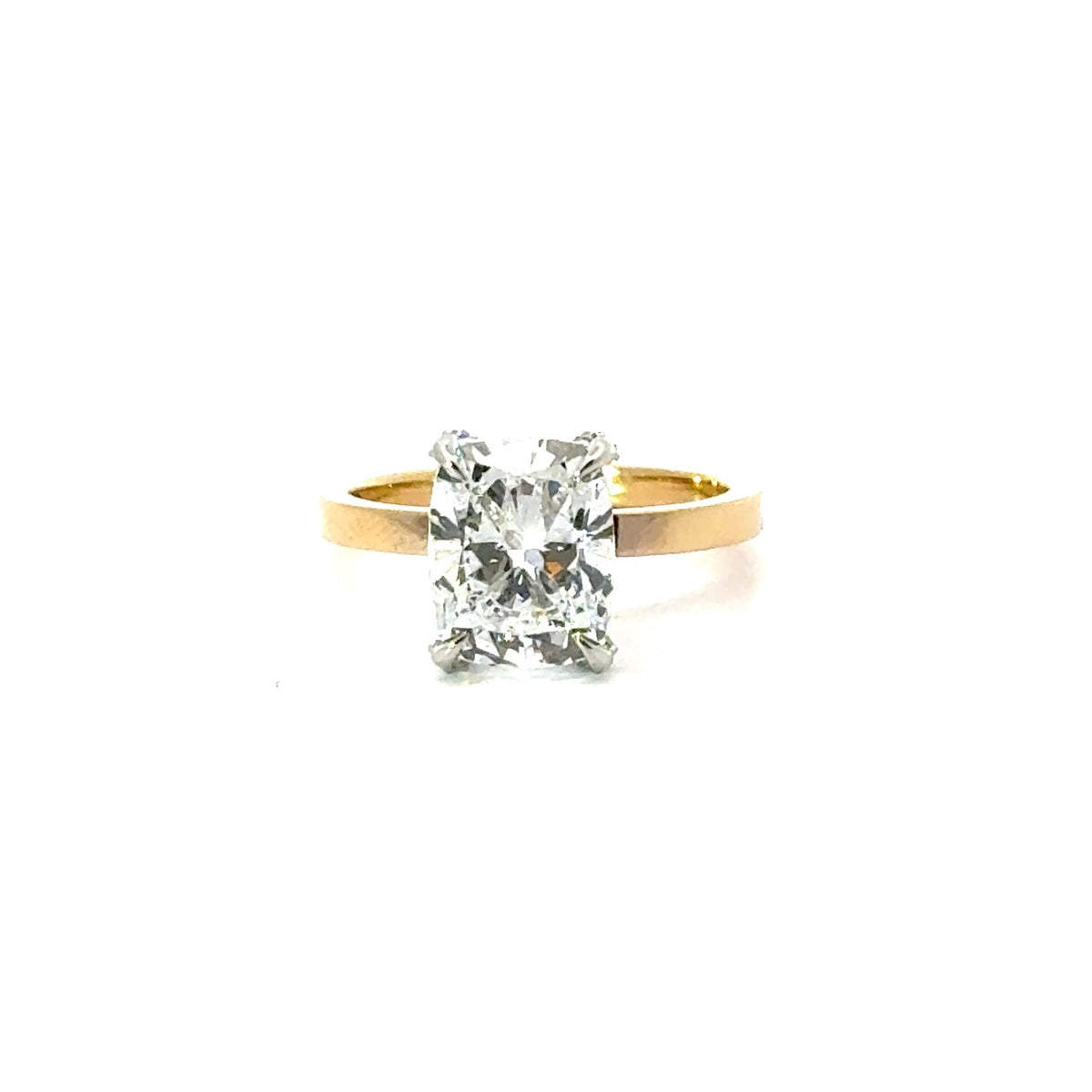 Elongated Cushion Cut - 2MM Flat with Diamonds on Forks - Choice of 1.00ct / 1.50ct /2.00ct or 2.50ct Lab Diamond