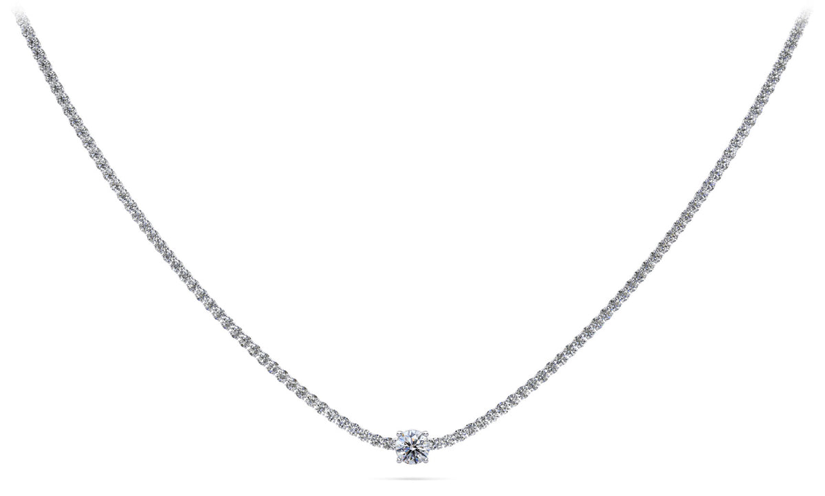 Natural Diamond Tennis Necklace -Choice of White or Yellow Gold - 6.50ct to 8.00ct Total Weight