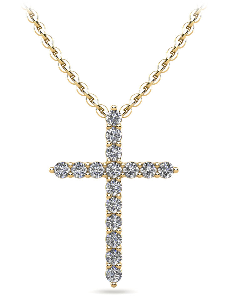 Timeless Cross Diamond Necklace - Choice of Natural or Lab Diamonds - .24ct to .96ct Total Weight