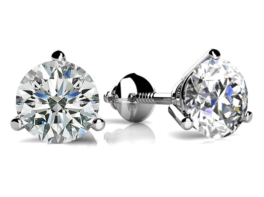 Lab Diamond Stud Earrings - Choice of White Gold or Yellow Gold- .50ct to 6.00ct Total Weight