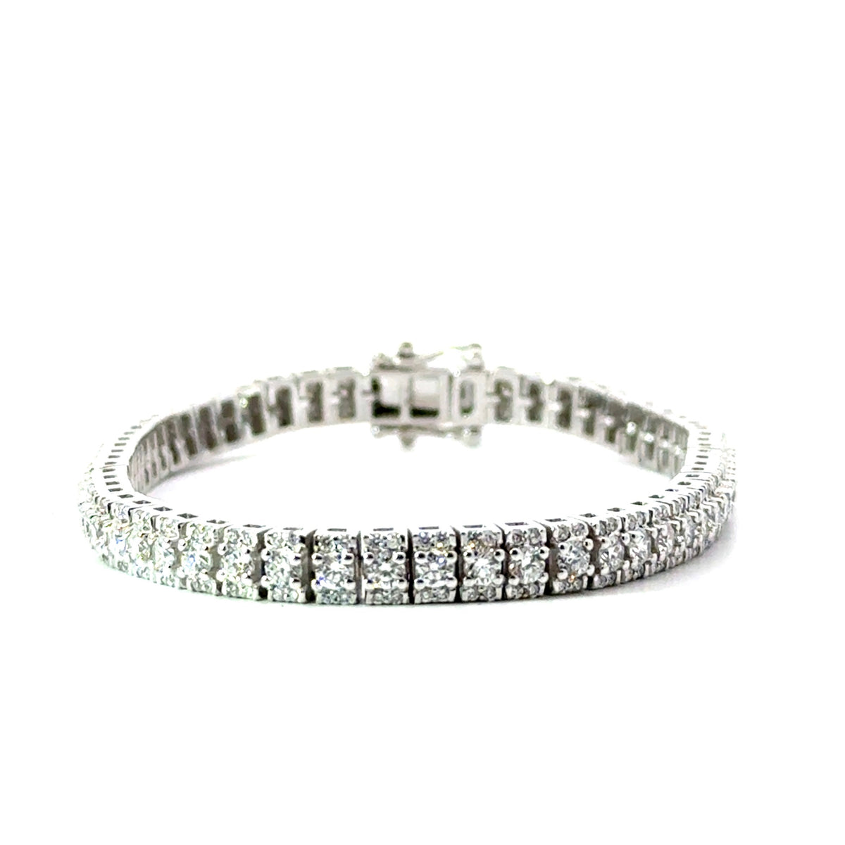 Lab Diamond 3-Row Tennis Bracelets - Choice of White Gold or Yellow Gold-5.00ct TW