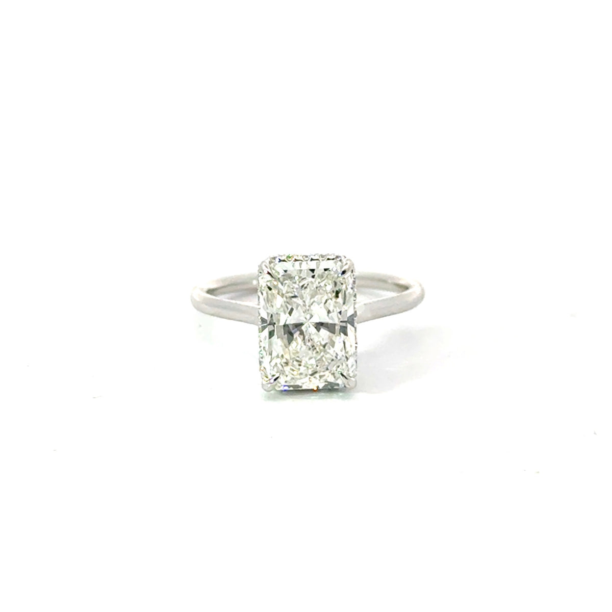 Radiant Cut Diamond Wrap Around Reverse Halo Design- Choice of .50ct / .80ct / 1.00ct or 1.20ct Centre Diamond