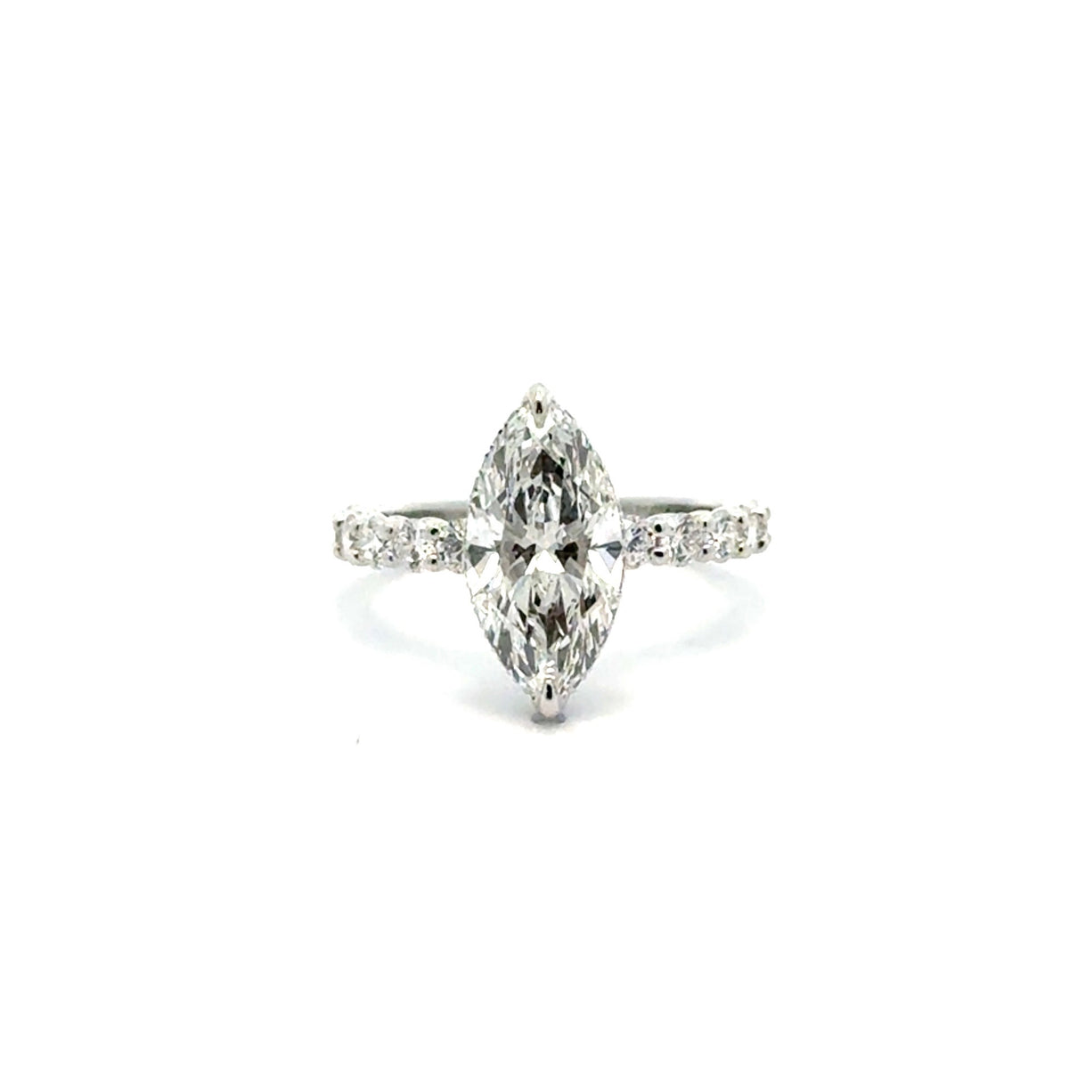 Lab Marquise Cut Diamond - Round Illusion Setting with Reverse Halo- Choice of 1.50ct / 2.00ct/ 2.50ct or 3.00ct