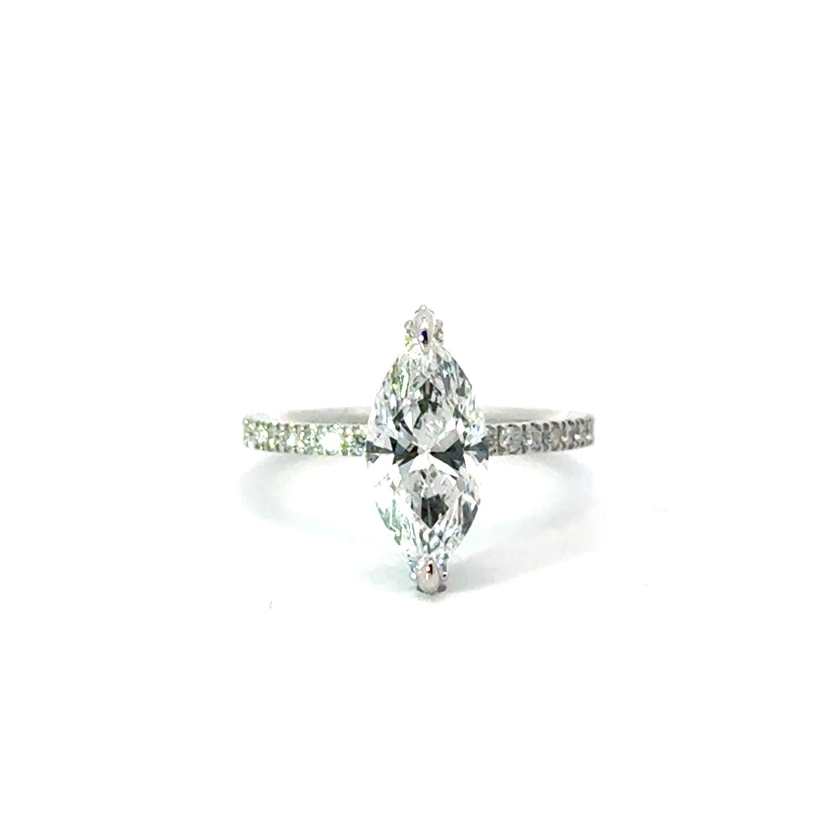 Lab Marquise Cut Diamond - Italian Pave Setting with Diamond Encrusted and Reverse Halo- Choice of 1.50ct / 2.00ct/ 2.50ct or 3.00ct