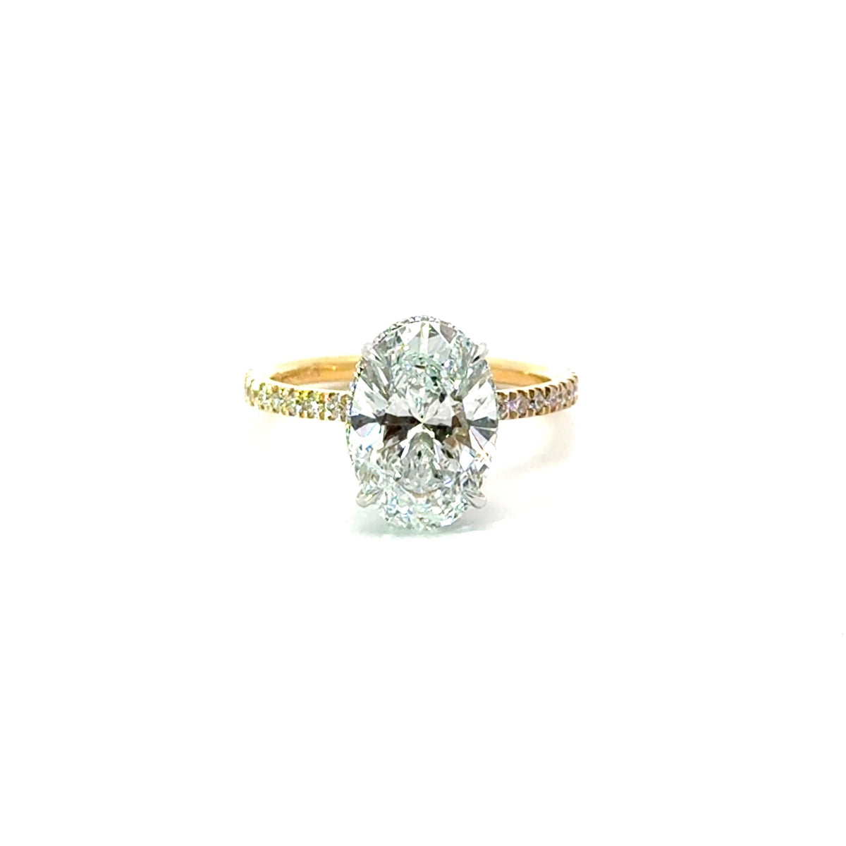 Oval Cut Lab Reverse Halo / Italian Pave Engagement Ring Design- Choice of 1.00ct / 1.50ct / 2.00ct or 2.50ct Centre Diamond