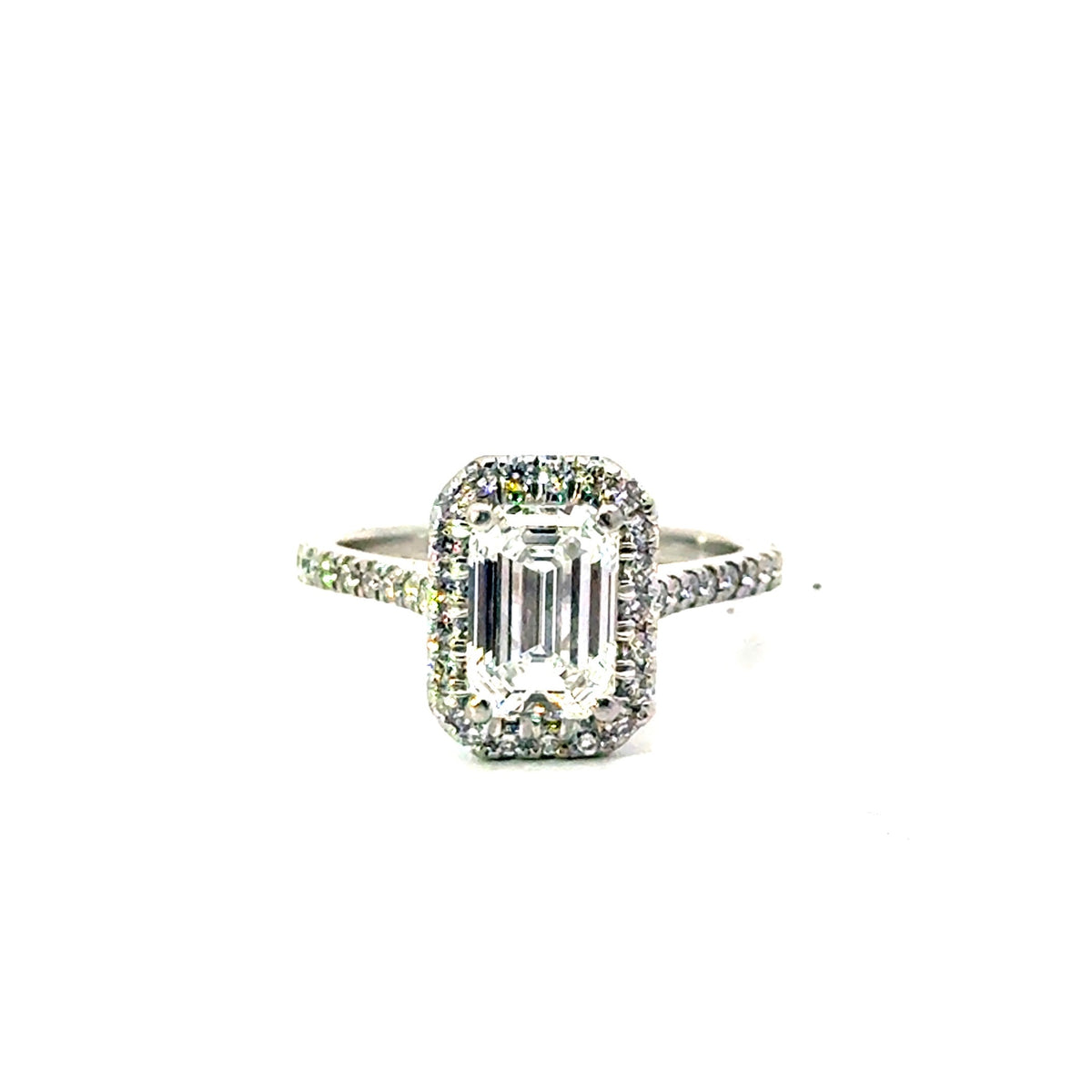 Emerald Cut Lab Diamond Classic Halo Design- Choice of 1.00ct / 1.50ct / 2.00ct or 2.50ct Centre Diamond