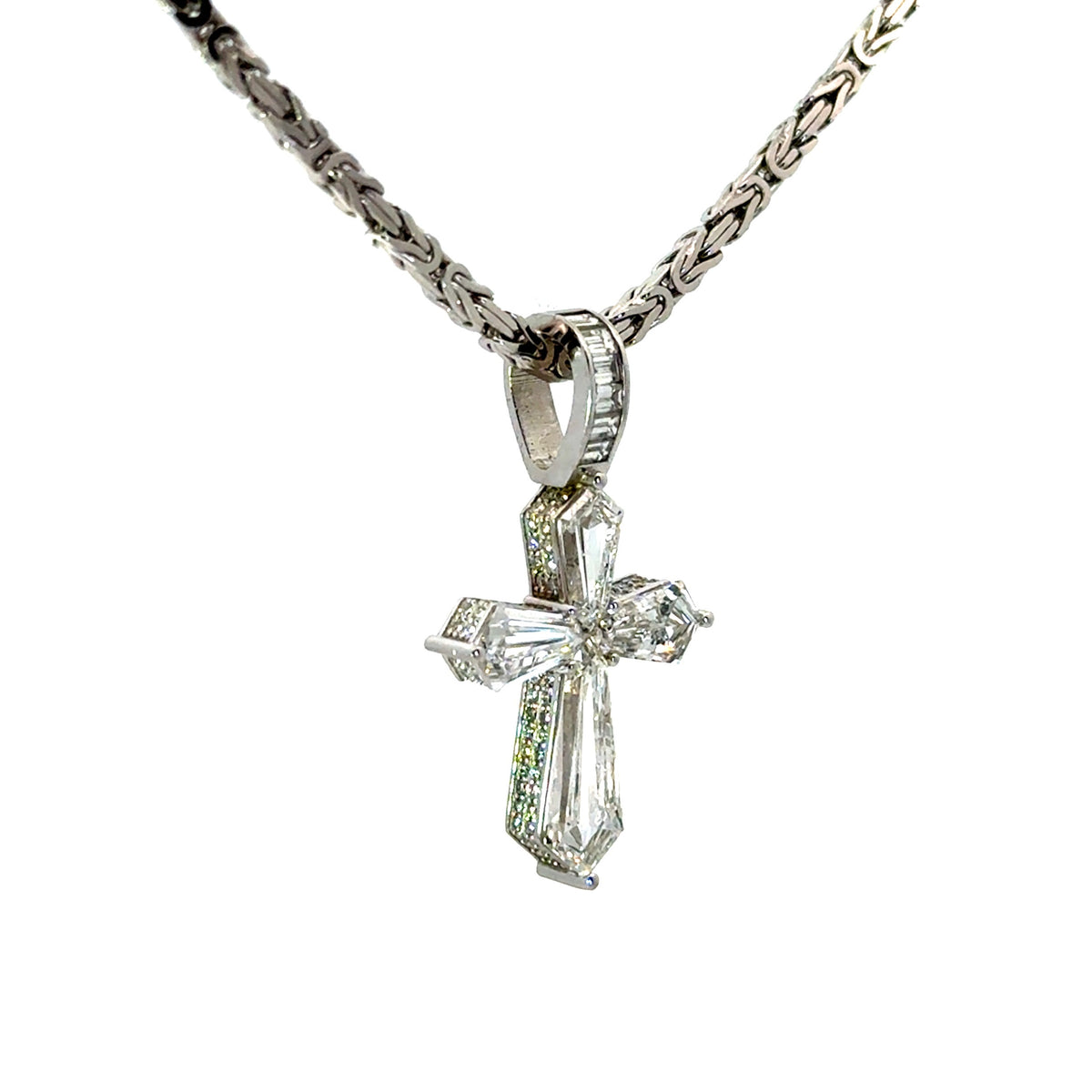 Lab Diamond Cross - Choice of White or Yellow Gold  - Approx 4.5ct Total Weight