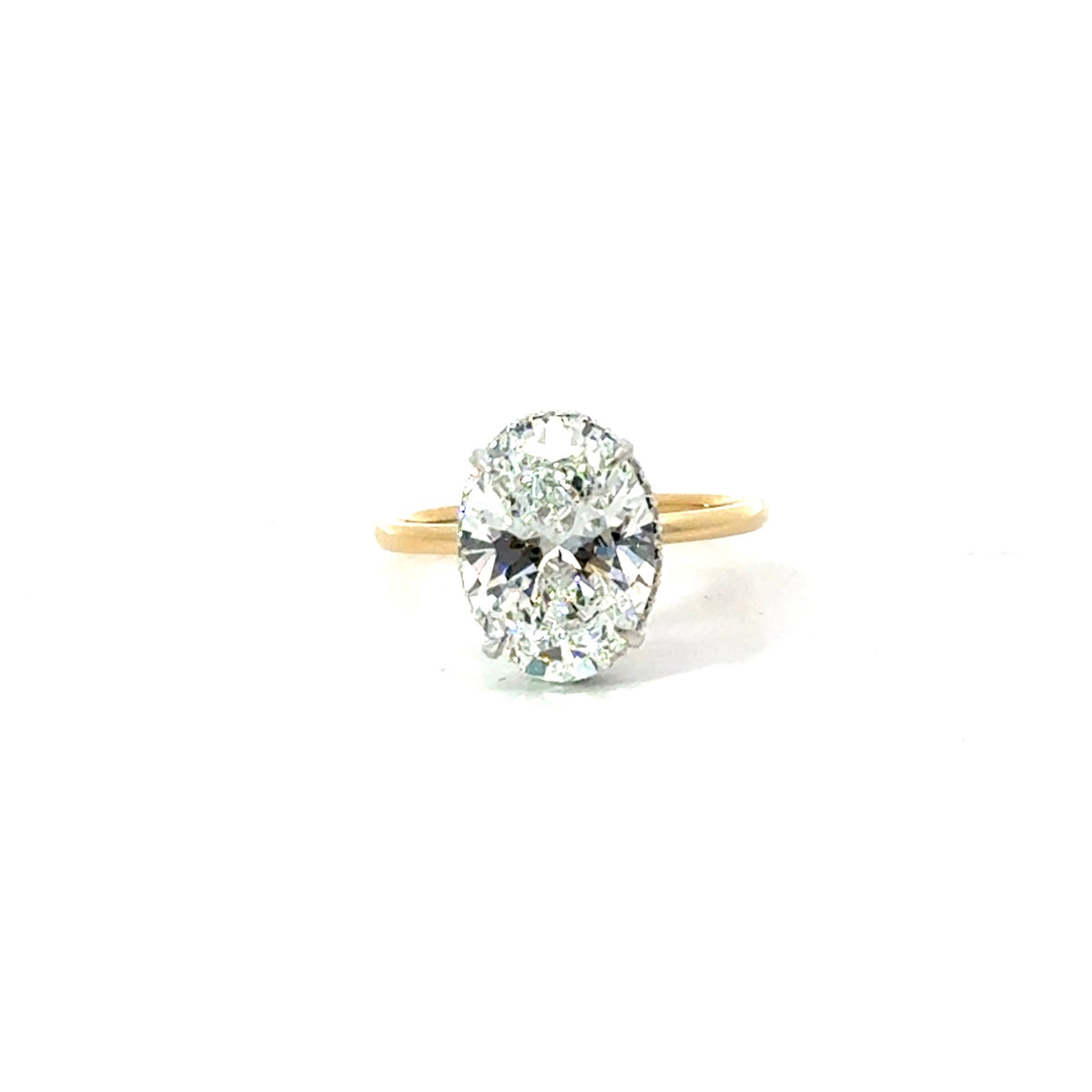 Oval Cut Lab Diamond Wrap Around Reverse Halo Design- Choice of 1.00ct / 1.50ct / 2.00ct or 2.50ct Centre Diamond