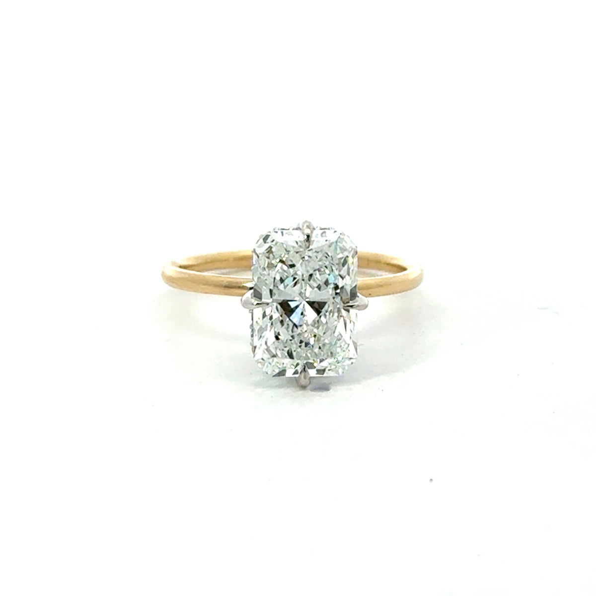 Radiant Cut Lab Diamond - Rotated Claws- 1.50MM Tube with Reverse Halo- Choice of 2.00ct/ 3.00ct / 4.00ct or 5.00ct