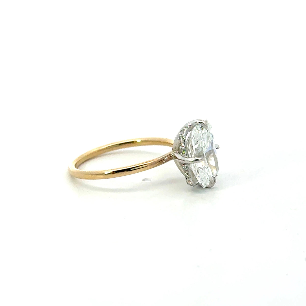 Radiant Cut Lab Diamond - Rotated Claws- 1.50MM Tube with Reverse Halo- Choice of 2.00ct/ 3.00ct / 4.00ct or 5.00ct