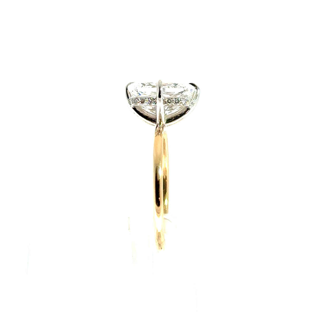 Radiant Cut Lab Diamond - Rotated Claws- 1.50MM Tube with Reverse Halo- Choice of 2.00ct/ 3.00ct / 4.00ct or 5.00ct