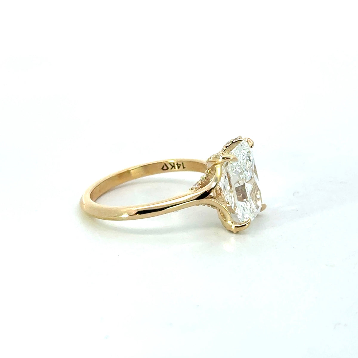 Radiant Cut Lab Diamond - Knife Edge Split Shank with Criss-cross Diamond Prongs- Choice of 2.00ct / 3.00ct / 4.00ct or 5.00ct