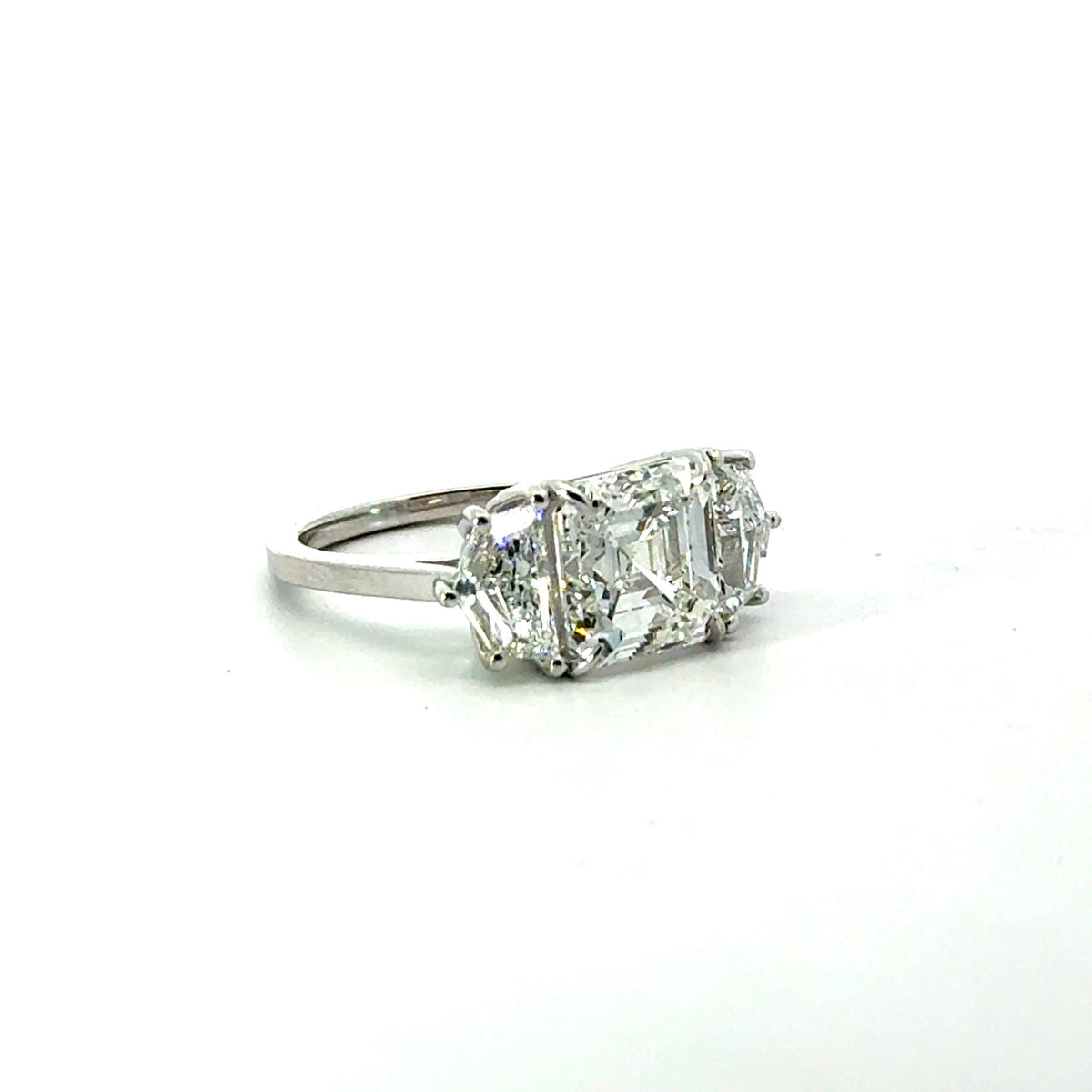 Asscher Cut Lab Diamond with Cadillac Shape Side Diamond - Choice of 3.00ct / 4.00ct / 5.00ct or 5.50ct