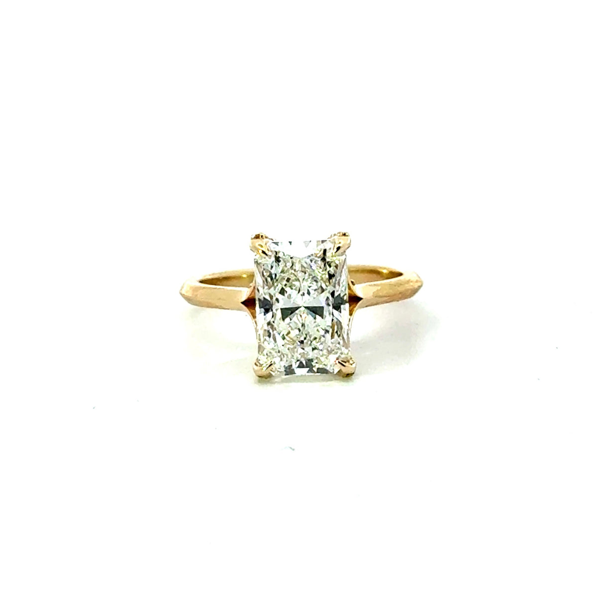 Radiant Cut Lab Diamond - Knife Edge Split Shank with Criss-cross Diamond Prongs- Choice of 2.00ct / 3.00ct / 4.00ct or 5.00ct