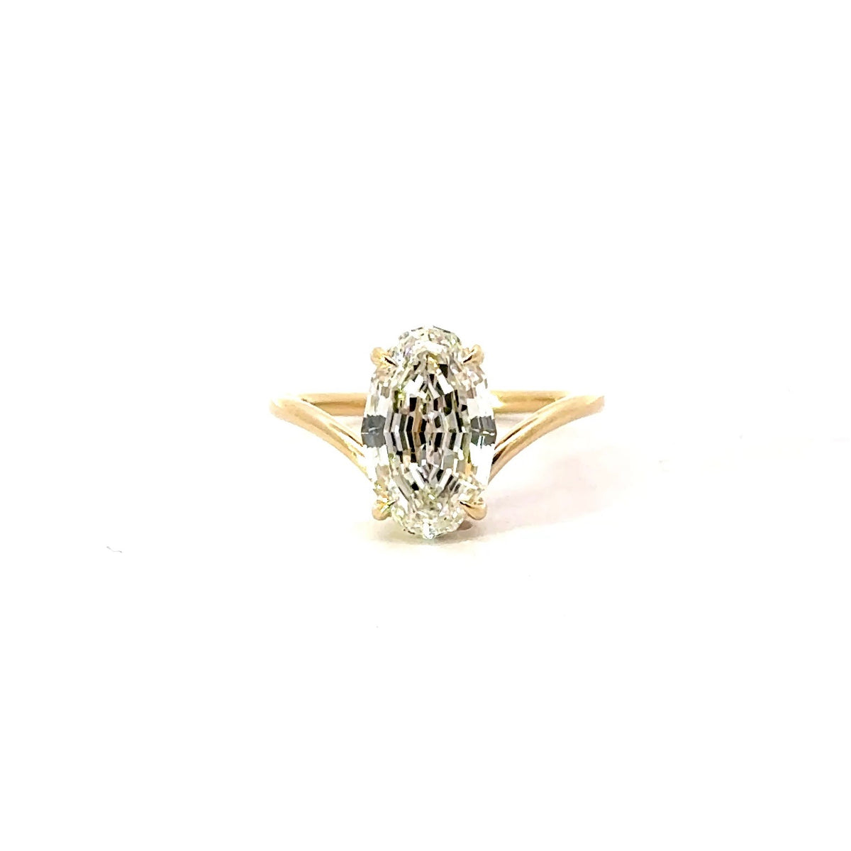 Step-Cut Oval Lab Diamond - 1.50MM V-Shape Tube Shank - Choice of 2.00ct / 3.00ct / 4.00ct or 5.00ct