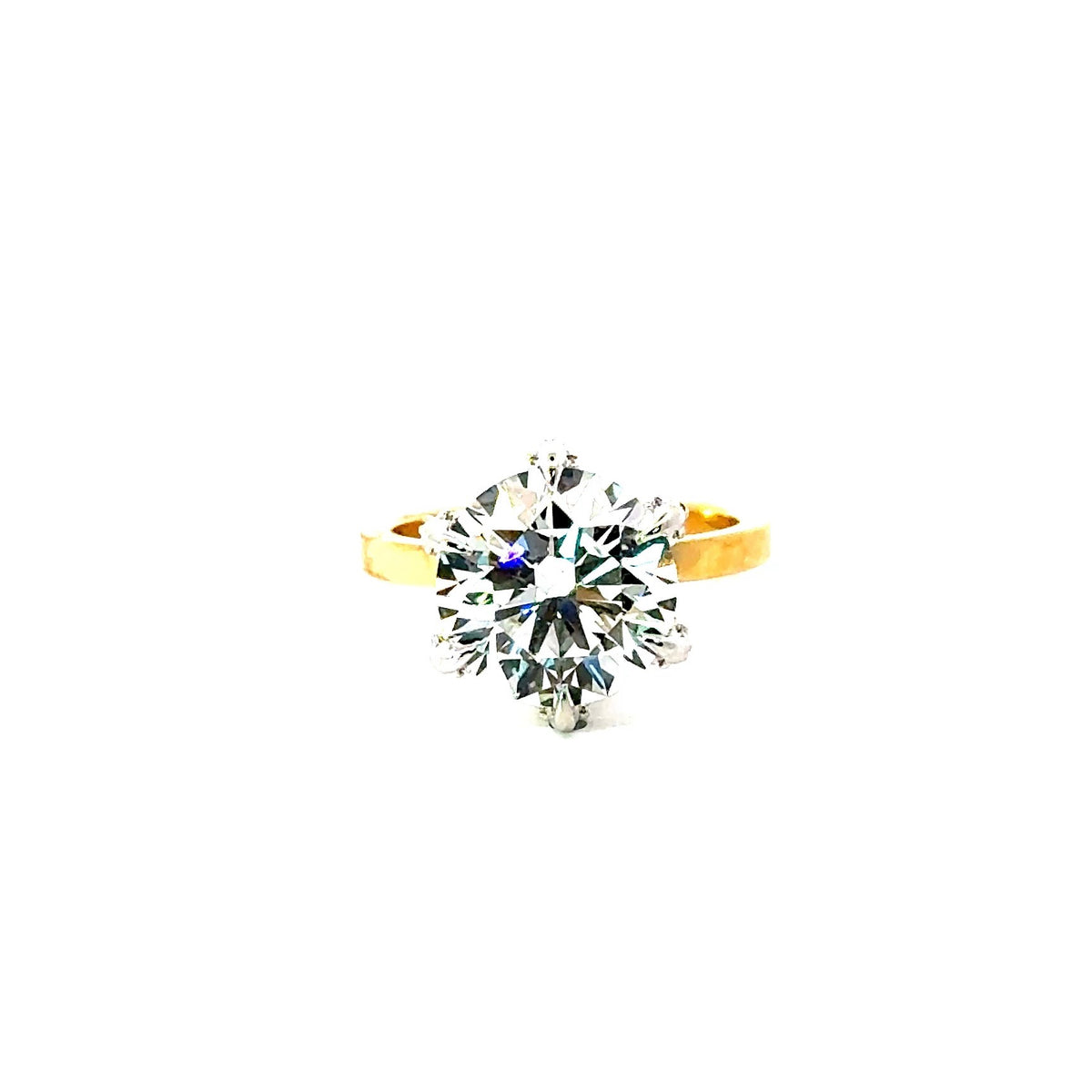 Round Cut Lab Diamond - 2MM Cigar Band with Diamond Encrusted Prongs - Choice of 2.00ct / 3.00ct / 4.00ct or 5.00ct