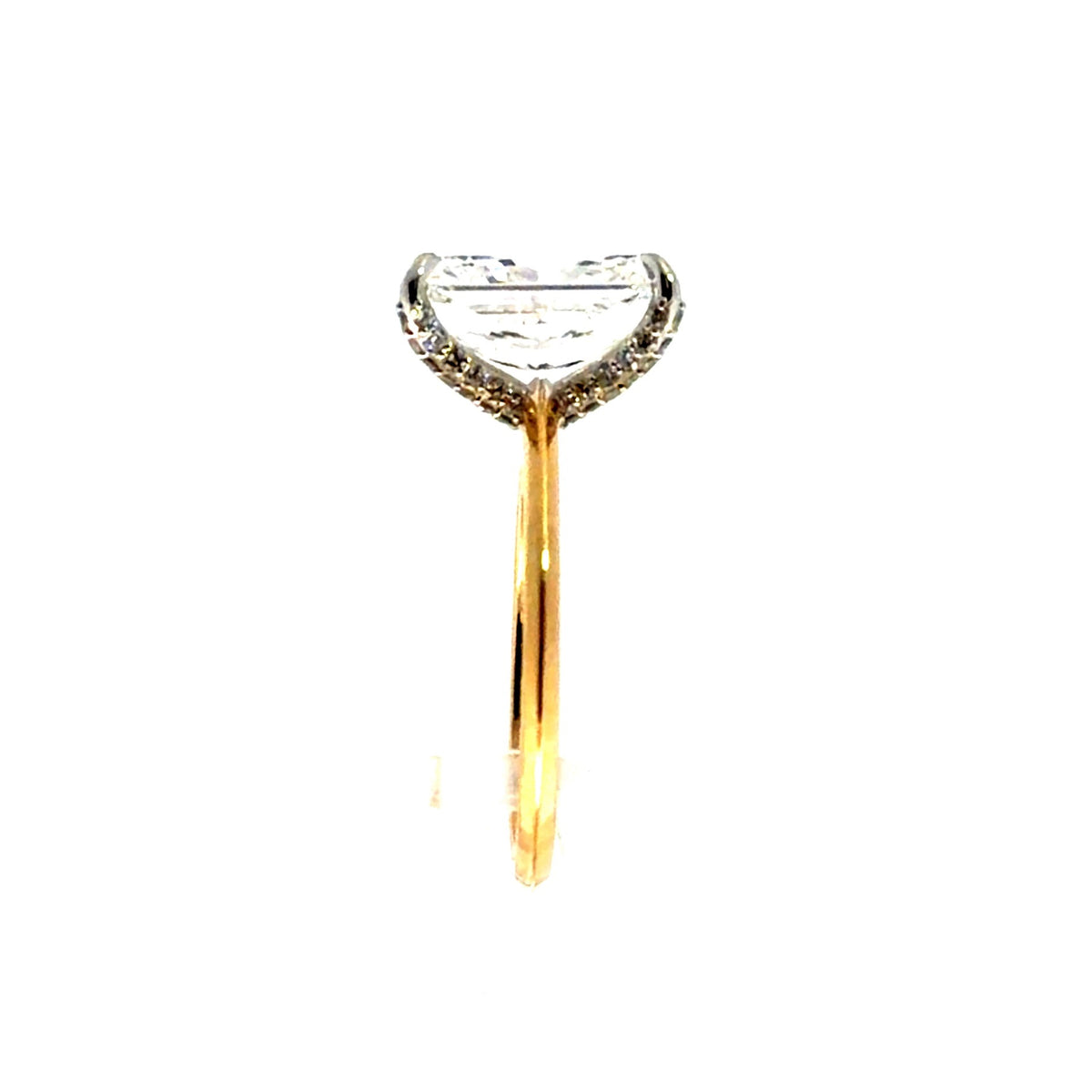 Radiant Cut Lab Diamond - 1.50MM Knife Edge Design with Diamond Encrusted Prongs  - Choice of 2.00ct / 3.00ct /4.00ct and 5.00ct (Copy)