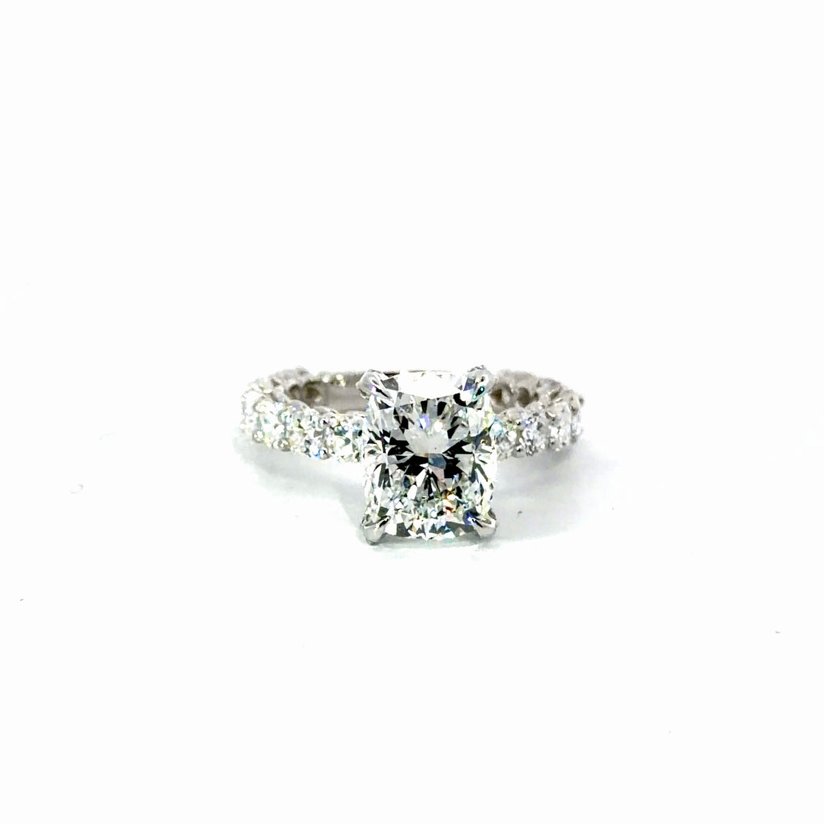 Elongated Cushion Cut Lab Diamond - Cushion Cut Illusion Shank- Available in 2.00ct - 5.00ct