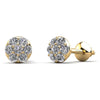Alluring Diamond Cluster Stud Earrings- Choice of Natural or Lab Diamonds-.21ct to.46ct Total Weight - Lab or Natural