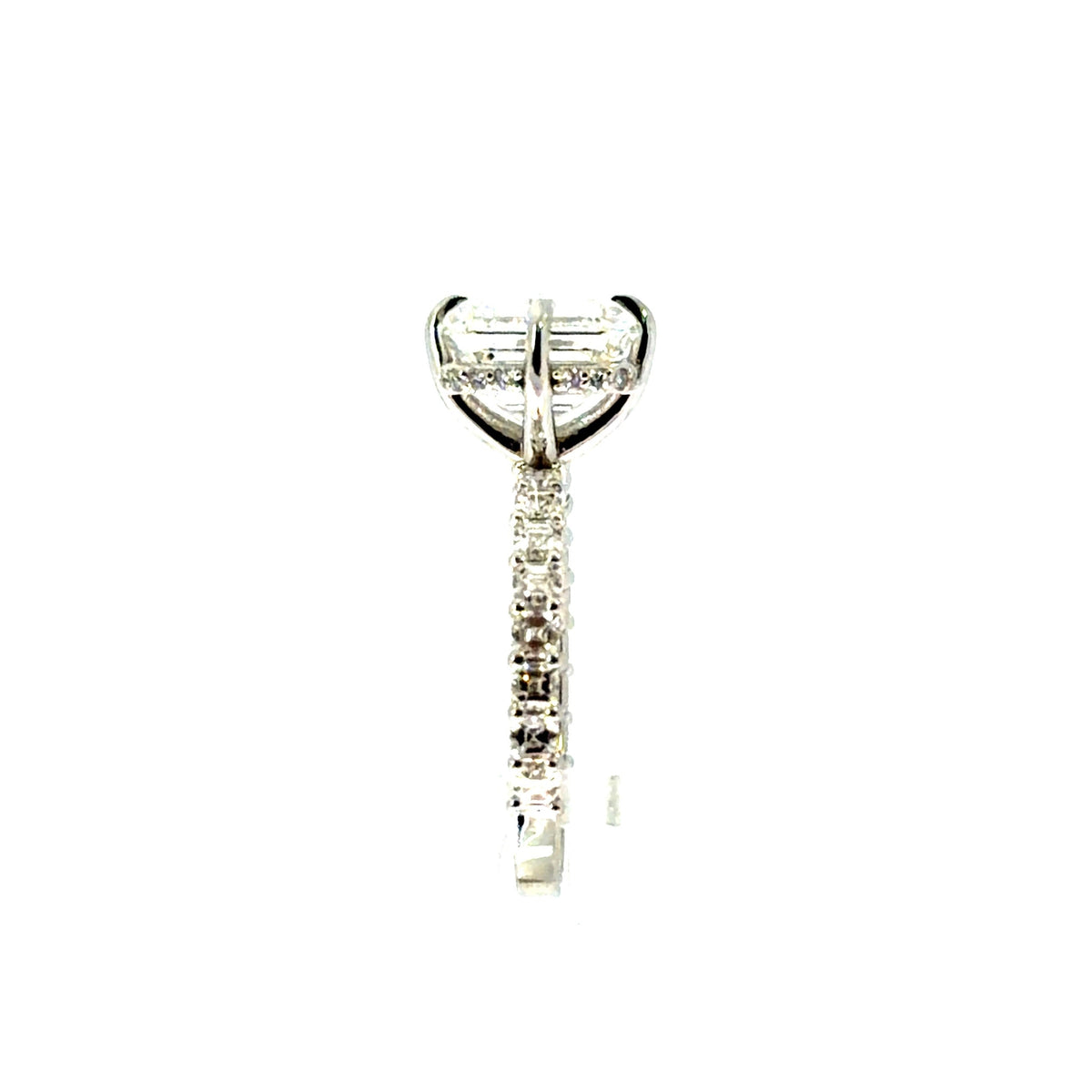 Asscher Cut Lab Diamond Engagement Ring | Asscher Diamond Illusion Setting & Reverse Halo | 18KT Gold - Lab Engagement