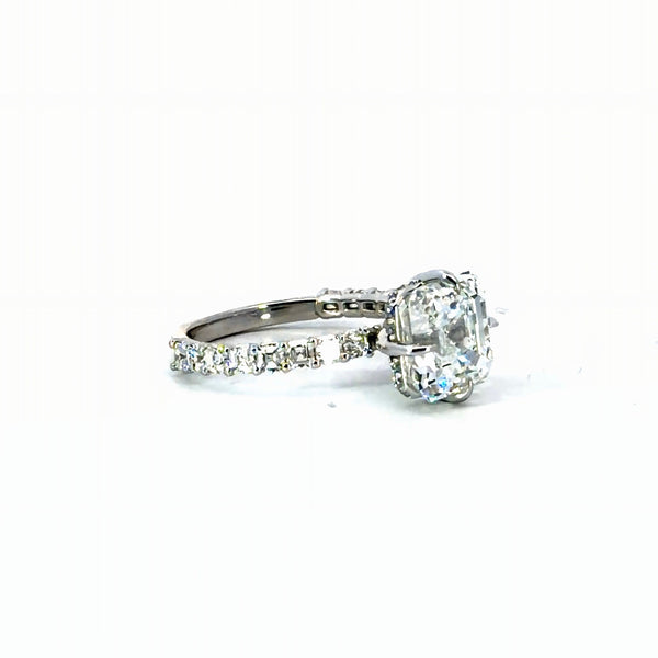 Asscher Cut Lab Diamond Engagement Ring | Asscher Diamond Illusion Set ...