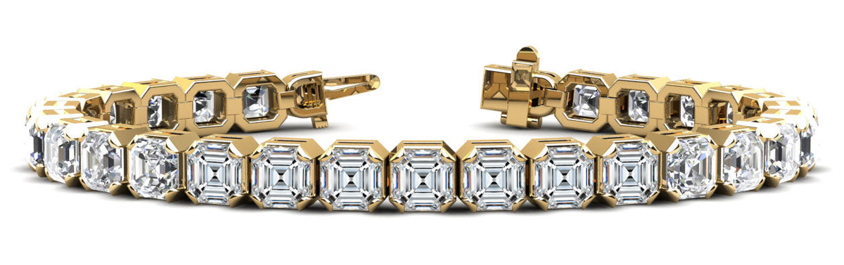 Asscher Cut Tennis Bracelet - Avaialble in 16.50ct - Lab or Natural Bracelet