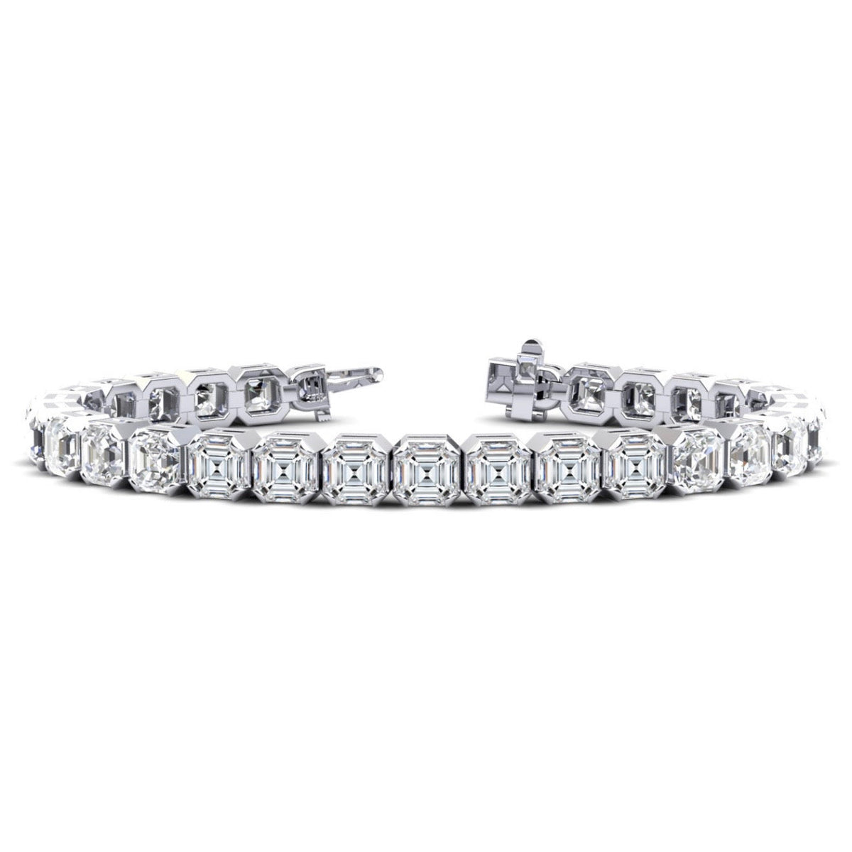 Asscher Cut Tennis Bracelet - Avaialble in 16.50ct - Lab or Natural Bracelet
