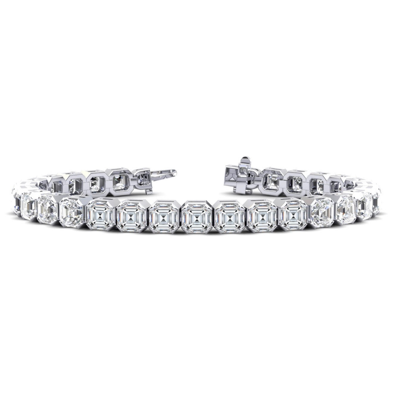 Asscher Cut Tennis Bracelet - Avaialble in 16.50ct - Lab or Natural Bracelet