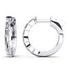 Baguette cut diamond huggie hoop earrings in 14KT gold, .42ct TW – view 1 of 3