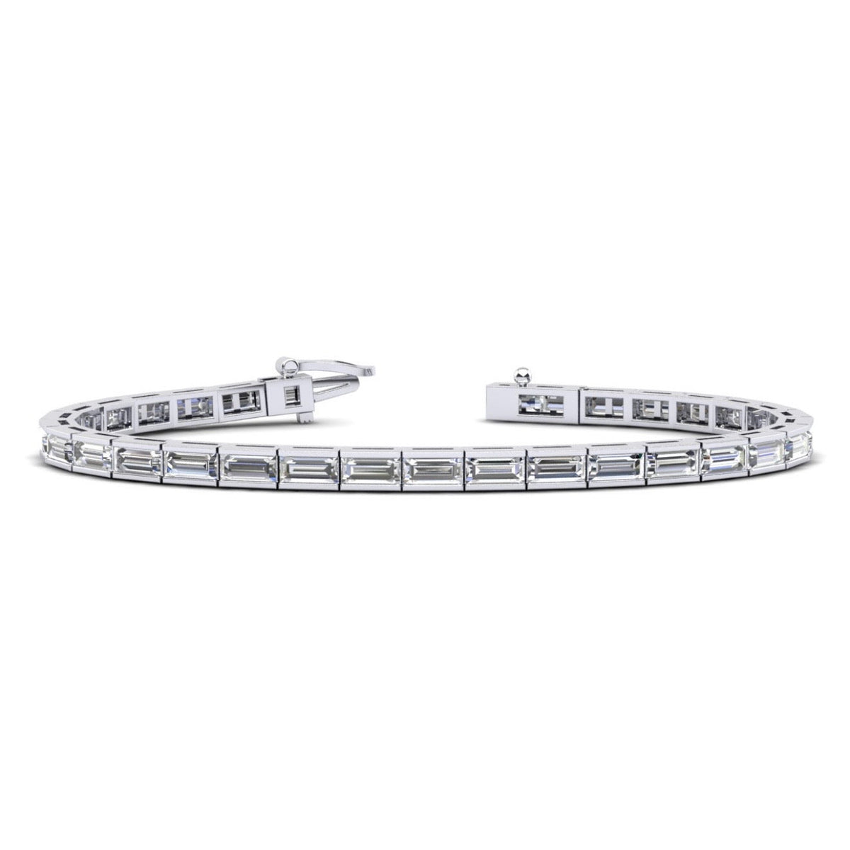 Baguette Tennis Bracelet - Avaialble in 4.20 - 11.20ct - Lab or Natural Bracelet