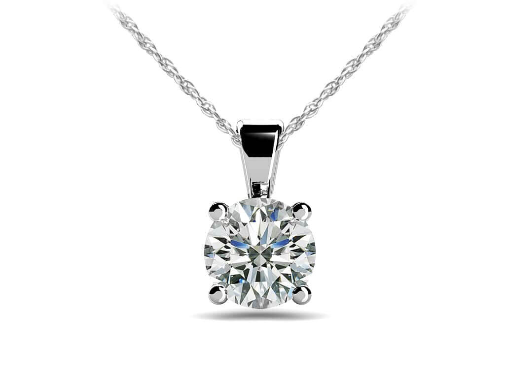 Be Mine Diamond Solitaire Pendant - Choice of Lab or Natural Diamonds -.25ct to 2.00ct - Lab Natural Necklace