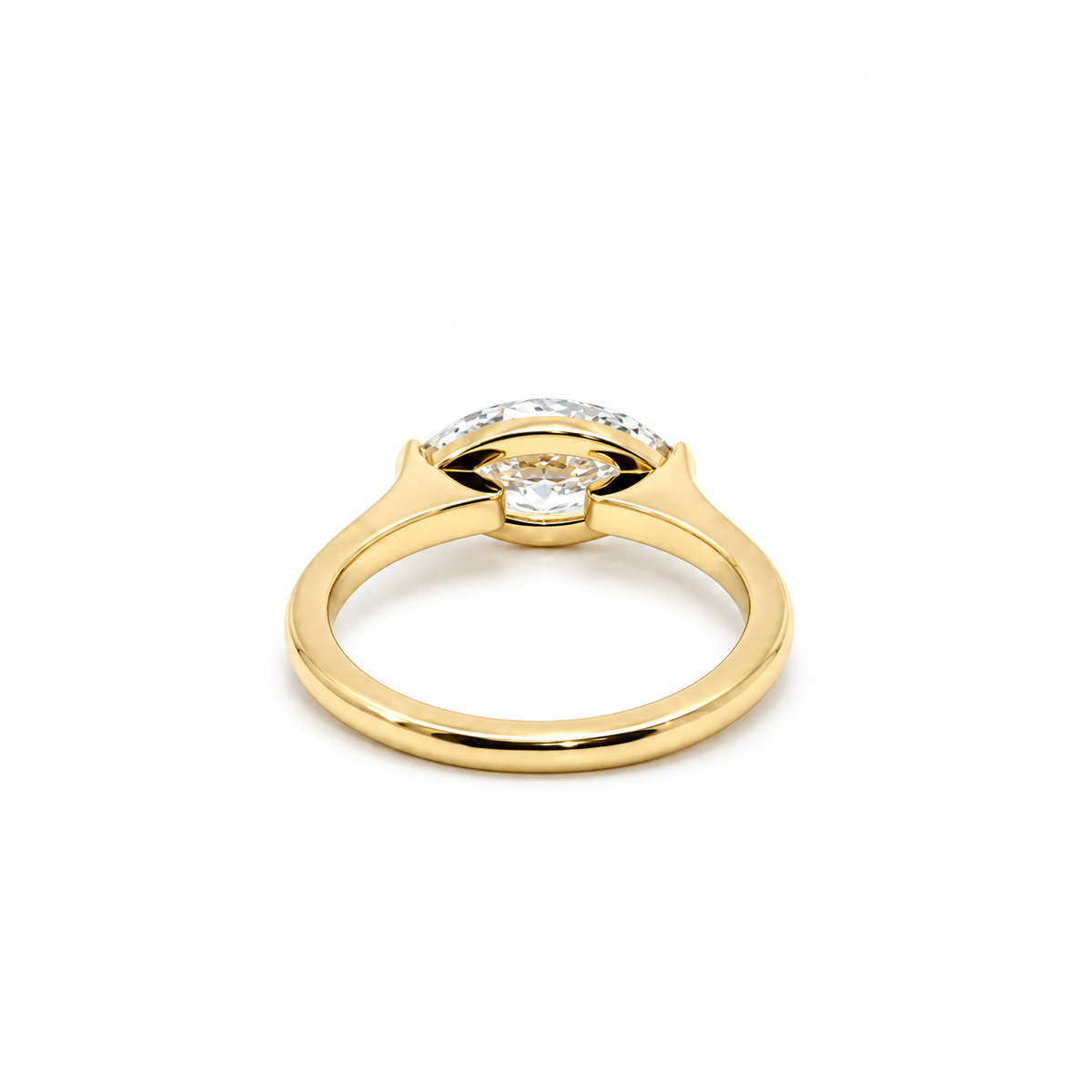 Bezel Radiant Cut Lab Diamond | Italian Pave Shank | 1/2 Eternity | 1.00ct to 7.00ct - Engagement Ring