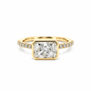 Bezel Radiant Cut Lab Diamond | Italian Pave Shank | 1/2 Eternity | 1.00ct to 7.00ct - Engagement Ring