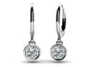 Lab Diamond Bezel Set Prong Diamond Drop Earrings- Choice of White Gold or Yellow Gold -.24ct to 2.00ct Total Weight