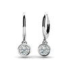 Lab Diamond Bezel Set Prong Diamond Drop Earrings- Choice of White Gold or Yellow Gold -.24ct to 2.00ct Total Weight